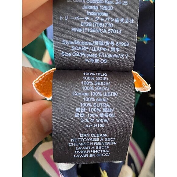 tory burch daydream silk square scarf 36"x36" tory navy blue new rare last one - Picture 7 of 11